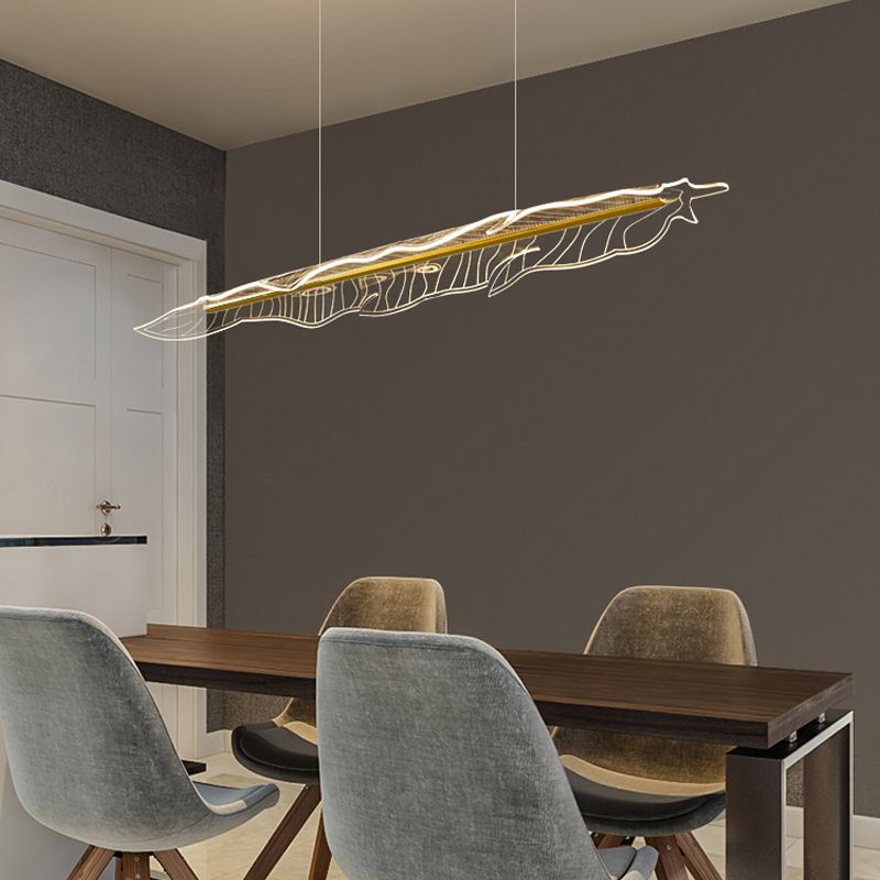 Moderne Inselanhänger Lampen 1-Licht-Restaurant Hängende Leuchten mit Acrylschatten