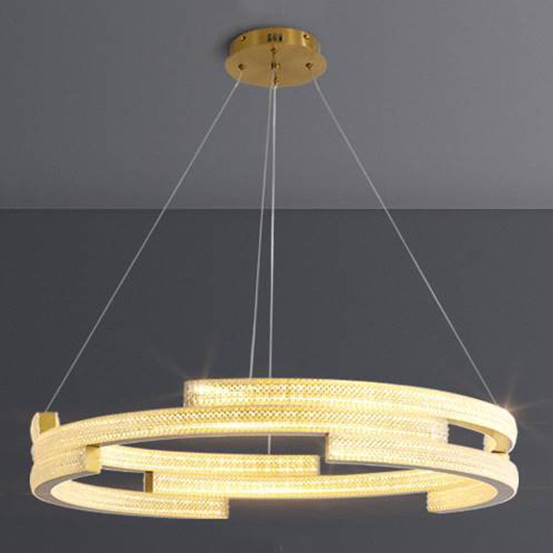 Lampadario moderno di lussuoso lampadario a sospensione di cristallo geometrico a sospensione del lampadario appeso