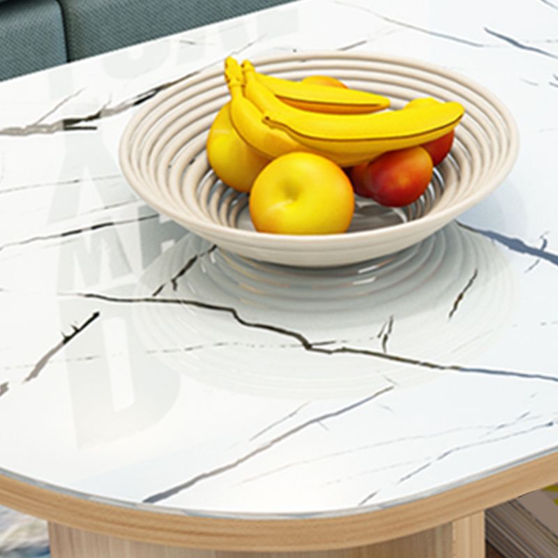 modern oval gals top coffee table with shelf and drawer and Casters