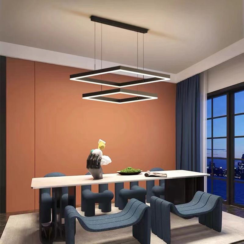 Moderno minimalismo a ciondolo a pendente a pendente chandelier kit di luce sospesa in metallo per soggiorno