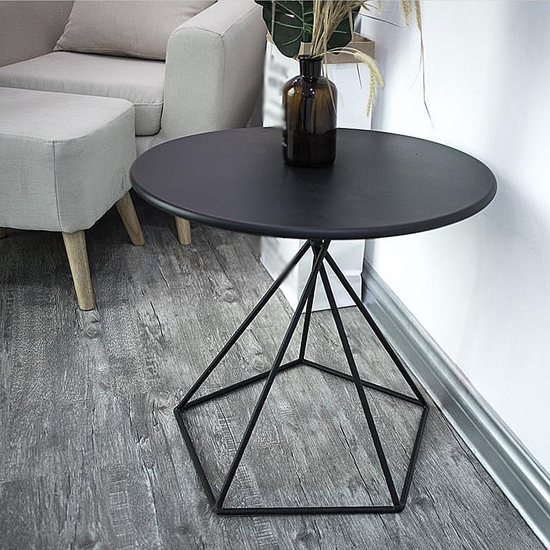 Modern Frame End Table Marble/metal Top Round Side Table for Living Room