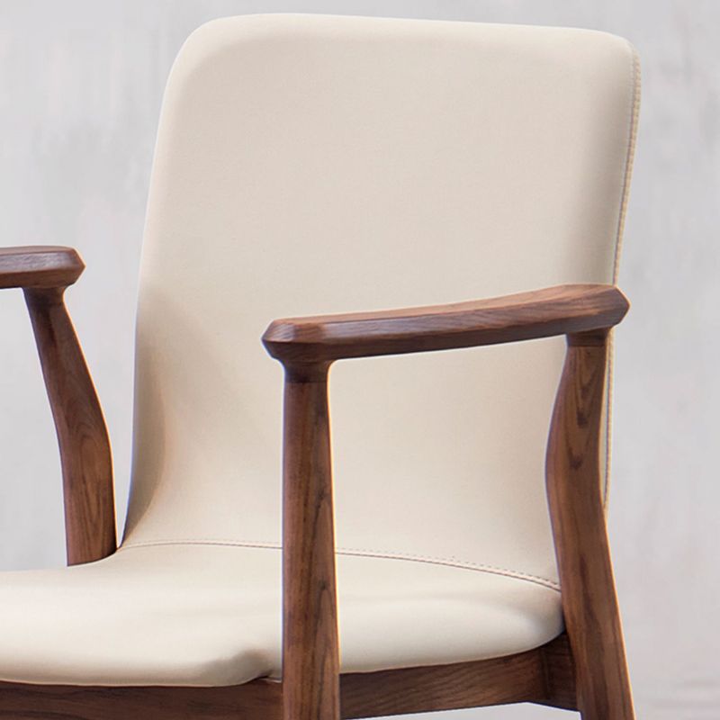 Contemporary Solid Wood Dining Chair Upholstered Arm Chair Home