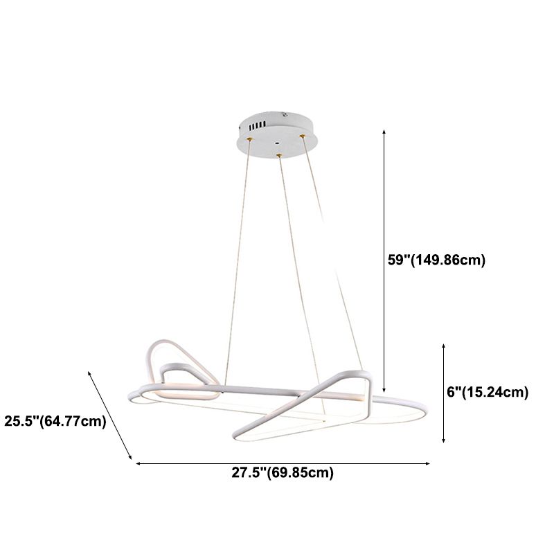 Modern Creative LED Pendant Light Lacquered Aluminium Linear Chandelier with Silicone Shade