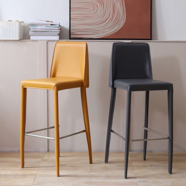 Modern Bar Stool Leather Backrest Counter Stool for Living Room