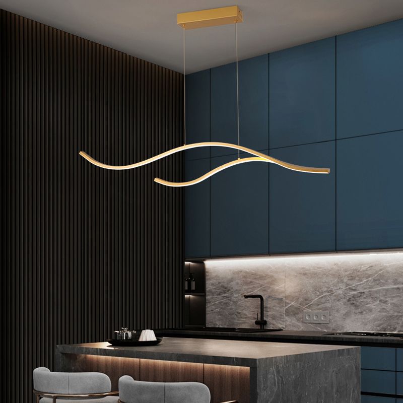 Contemporary Style Linear Shape Pendant Lights Metal Pendant Lighting Fixtures