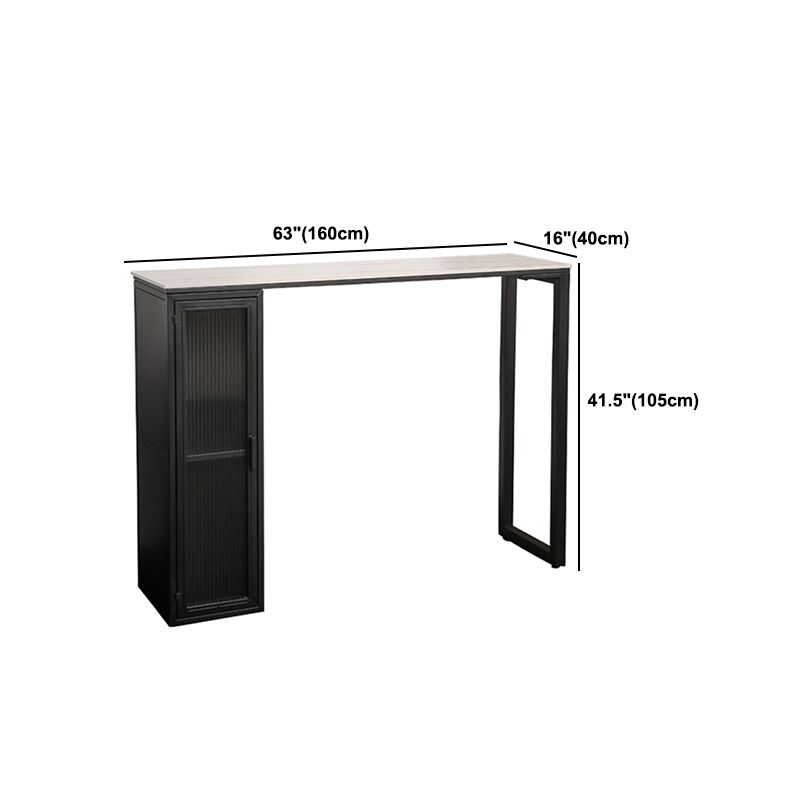 Luxury Rectangle Bar Table Set 1/2/3/5 Pieces Sintered Stone Counter Table with Stools