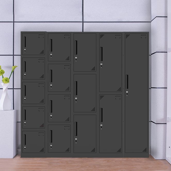 Black Steel Wardrobe Armoire Contemporary Hinged Wardrobe Cabinet