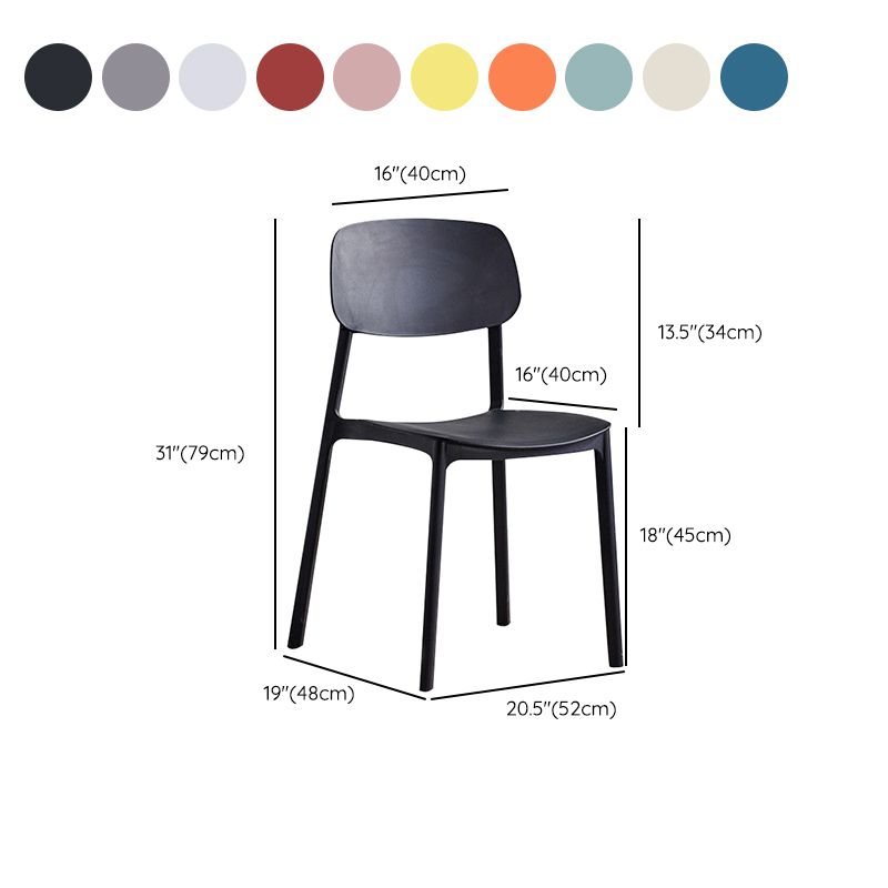 Plastic Indoor-Outdoor Side Chair Armless Stackable Dining Chairs