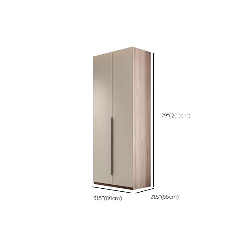 Hinged Storage Cabinet Modern Wardrobe Armoire with Garment Rod