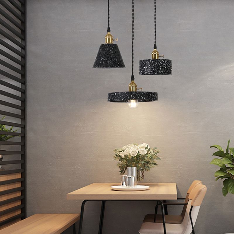 Éclairage de pendentif de ciment à tête simple simple contemporain pour salle d'étude de bar