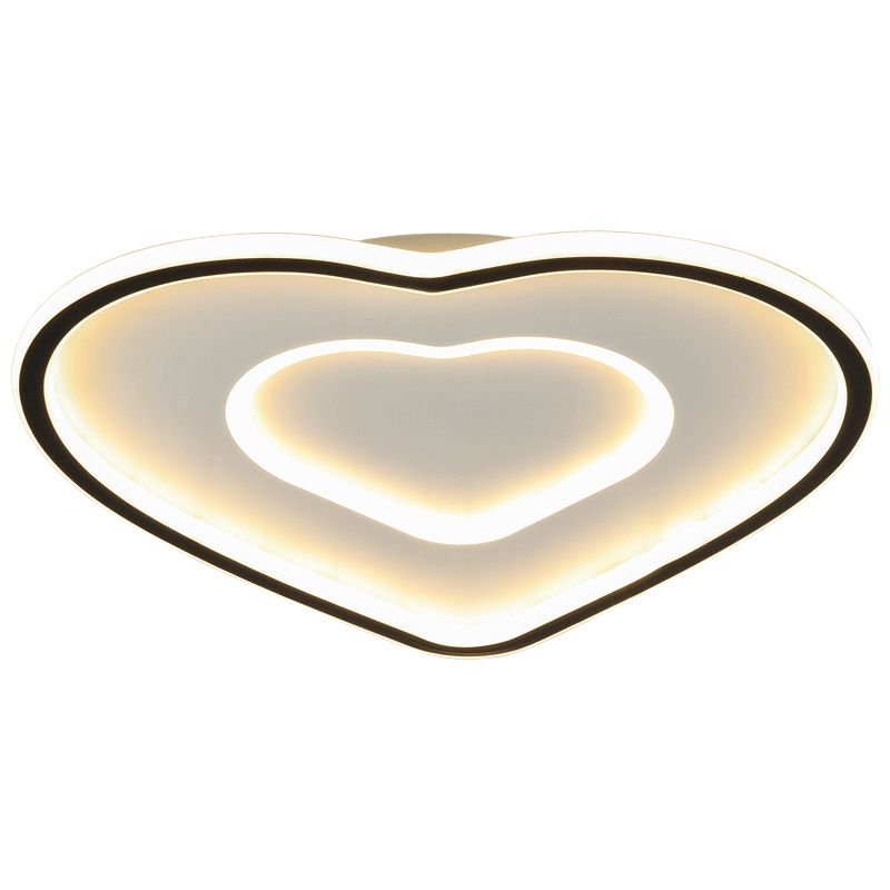 Plafonnier LED minimaliste moderne en aluminium en forme de cœur avec abat-jour en acrylique