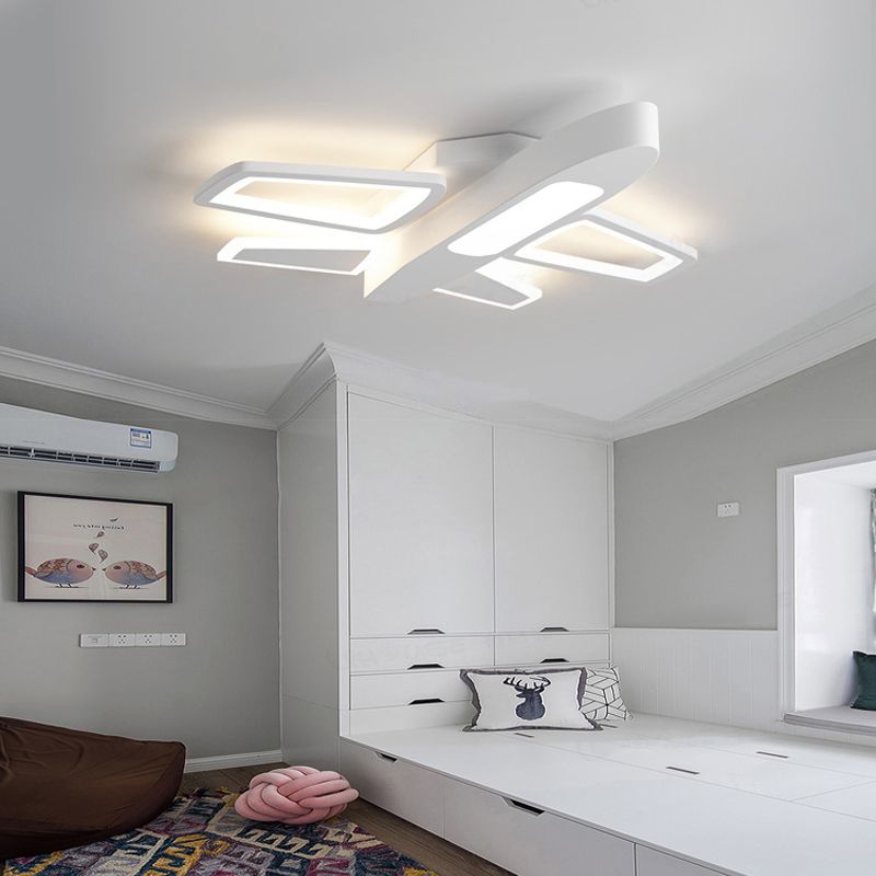 Kids Modern White Ceiling Light Plane Acrylic LED Flush Mount Light for Amusement Park