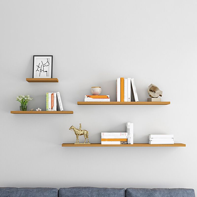 Contemporary Wood Bookshelf Closed Back Wall Mounted Bookcase for Office