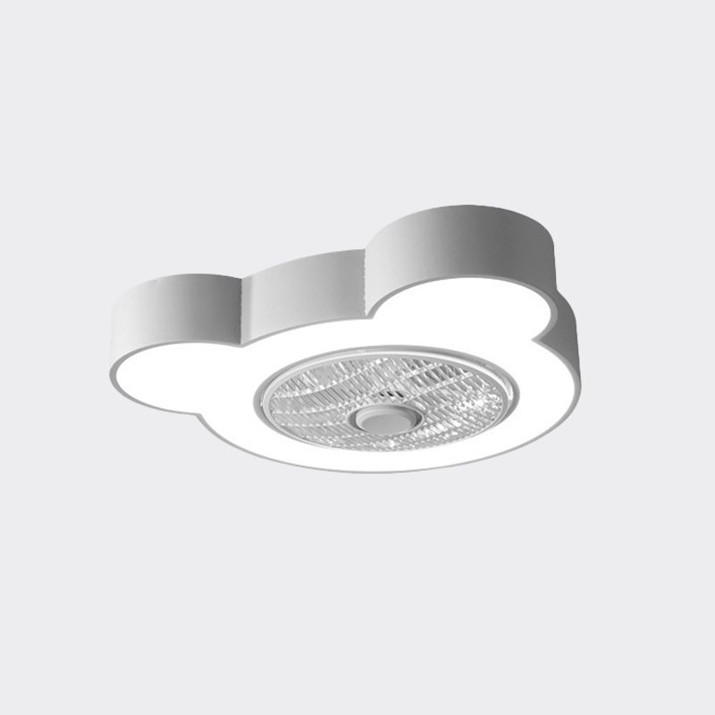 Cartoon Bear / Rabbit / Penguin Fan Lampy Acrylic Kids Room 23 "LED de large près du plafond Light en rose / gris