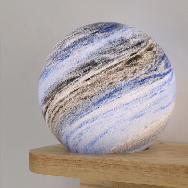 Modern Wood Wall Sconce Ball Shape Wall Light with Glass Shade without Decorations