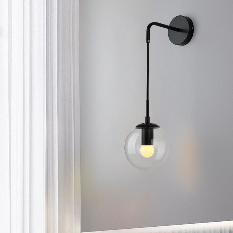 Modern Wall Lamp Household Wall Mount Lighting in Glass Ball Shade for Sitting Room
