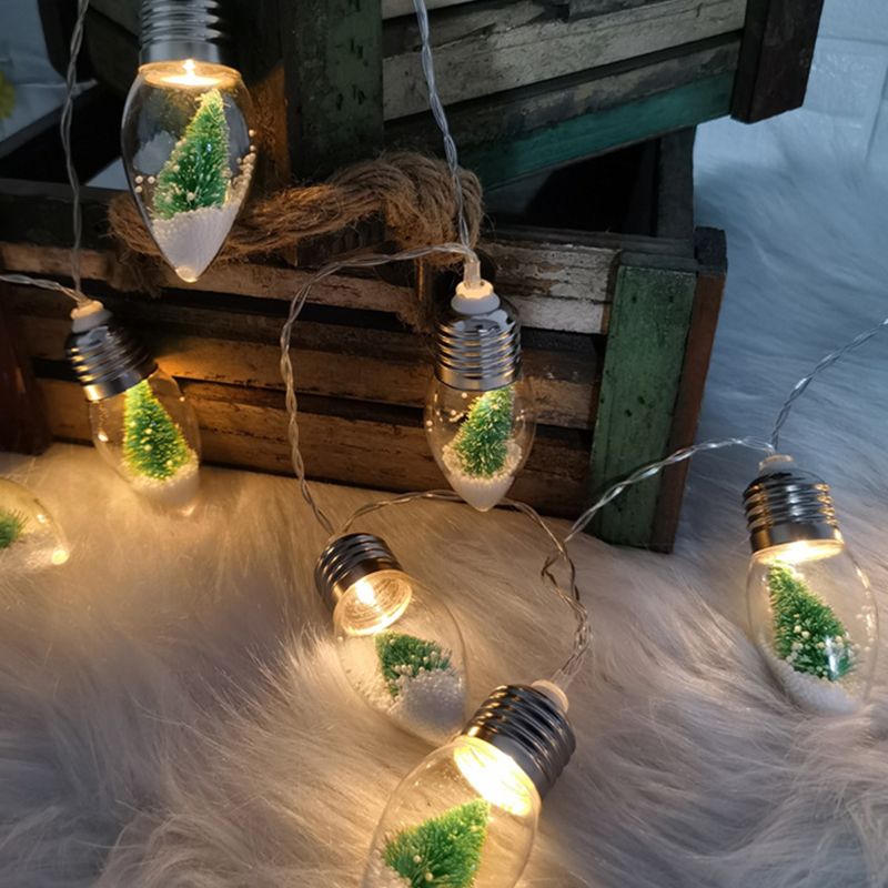 Mini Clear Glass String Lighting Nordic Battery Powered LED Festive Lighting for Bedroom