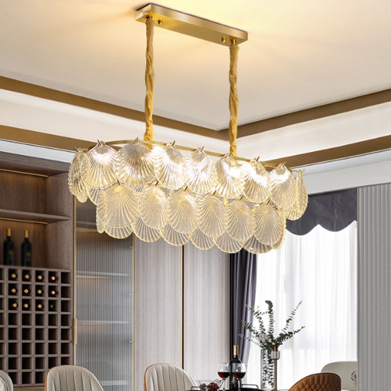 Contemporary Glass Island Lighting Fixture Creative Pendant Light for Dining Room