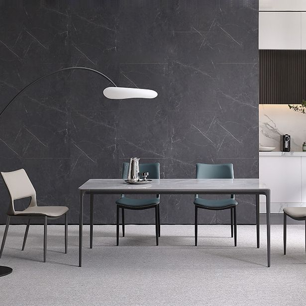 Contemporary Dining Chairs Armless Chair with Metal Legs for Home