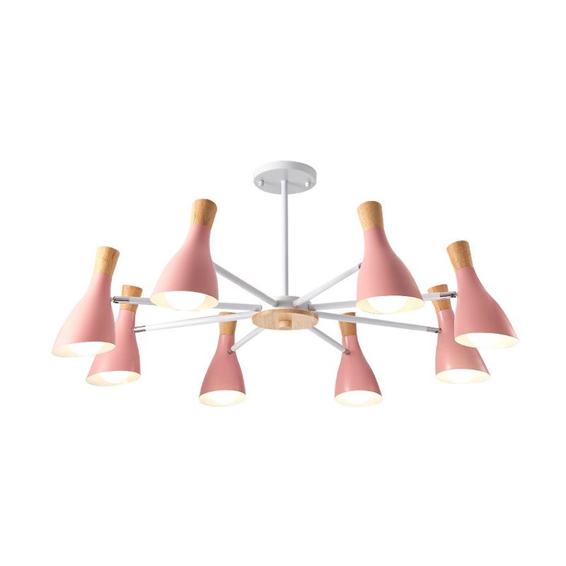 Multi Light Cone Hangende kroonluchter Moderne Macaron Style Metal Hanging Lamp voor restaurant