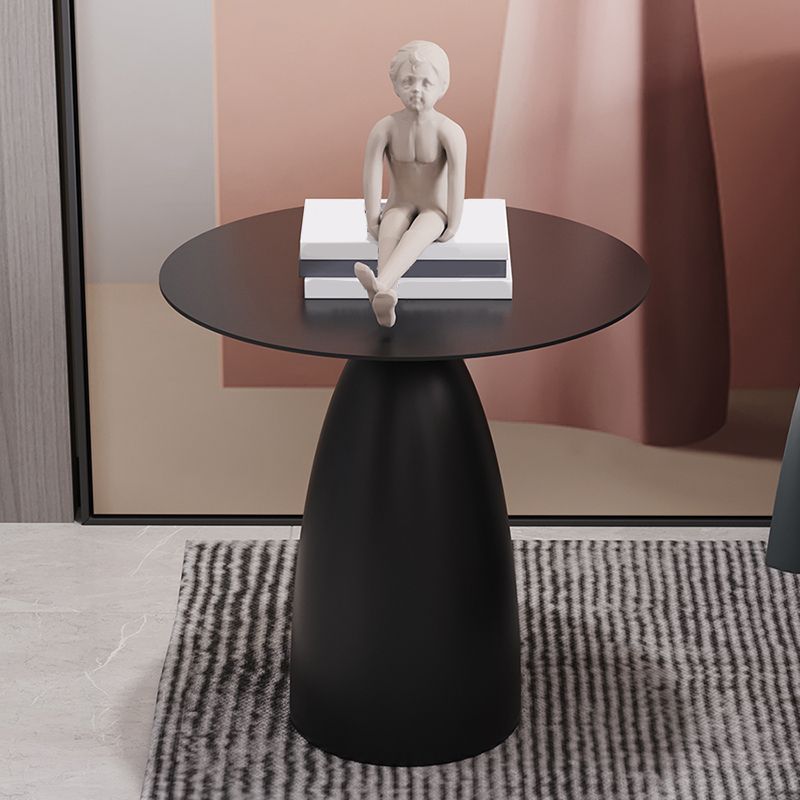 16.5"/17.7" Tall Mid-Century Round Top Side Table Metal Pedestal End Table