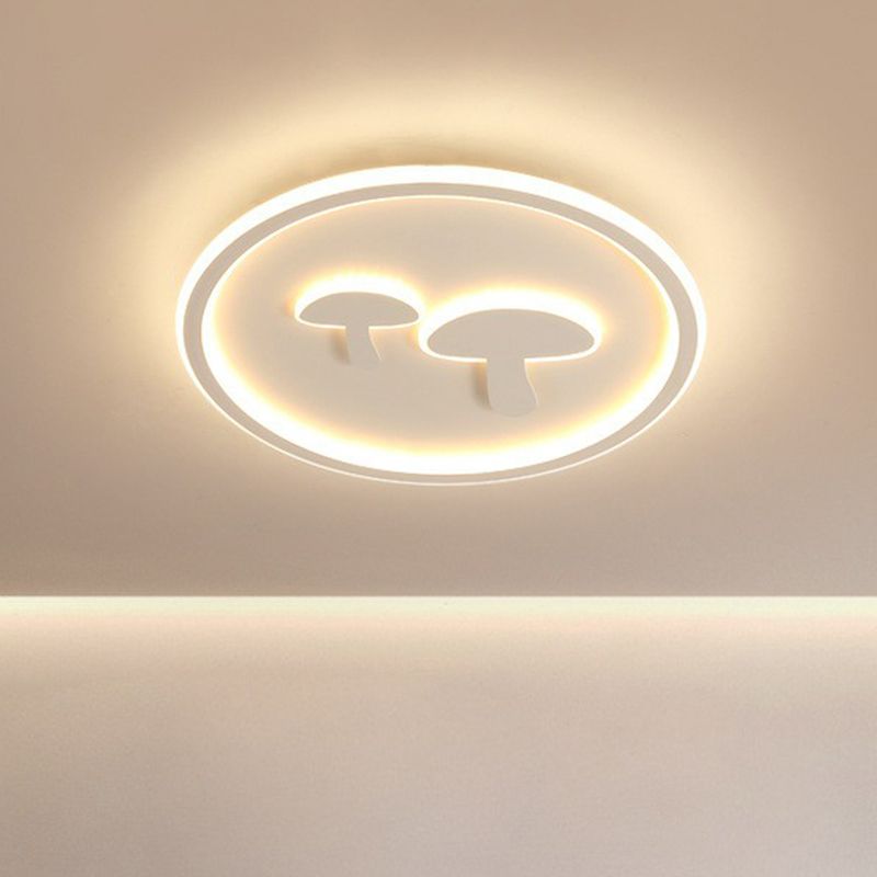 Lampada da soffitto a LED per montaggio a incasso a forma di fungo del fumetto Lampada da soffitto per montaggio a incasso in acrilico per camera da letto con anello Halo