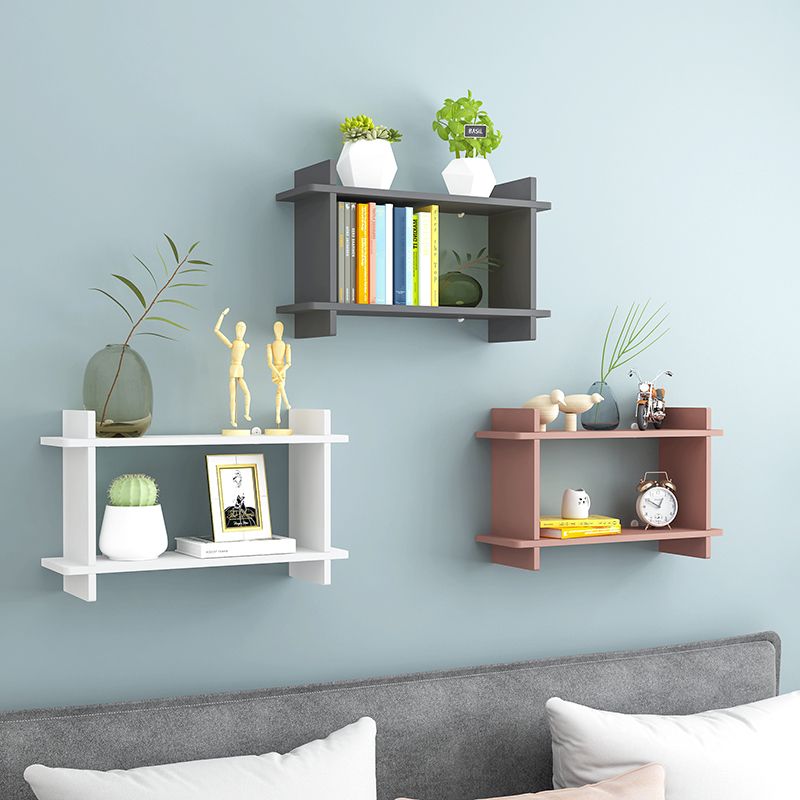 Closed Back Bookshelf Contemporary Style Wall Mounted Bookcase for Study Room and Office