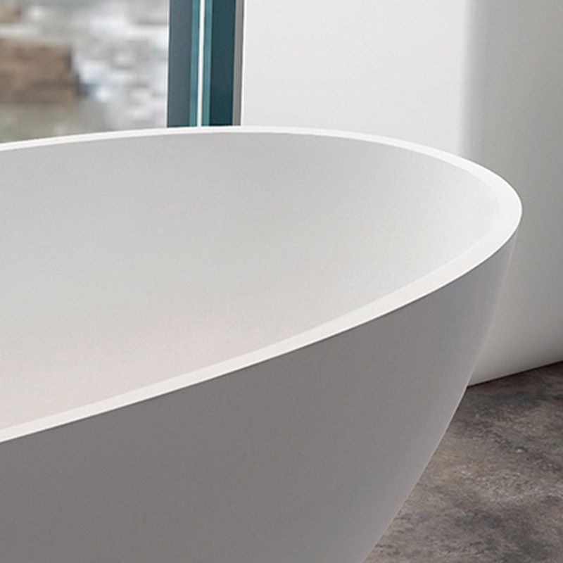 Modern Stone Bathtub Freestand Soaking Bathtub with Drain Bath Tub