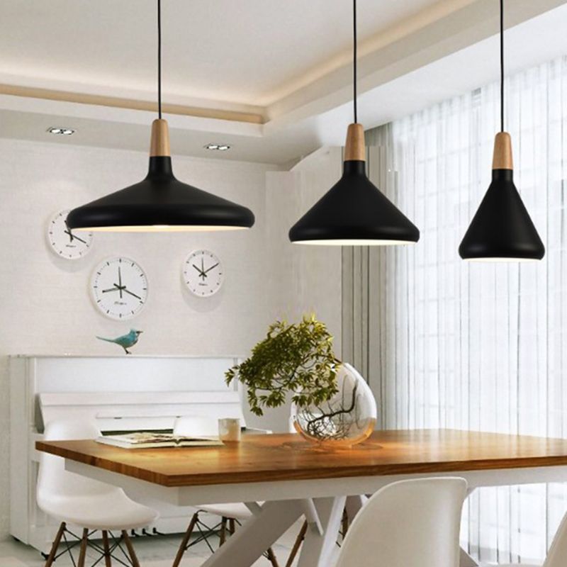 Moderne eenvoudige kegelhangende hanglamp aluminium hangende hanglampen voor restaurant