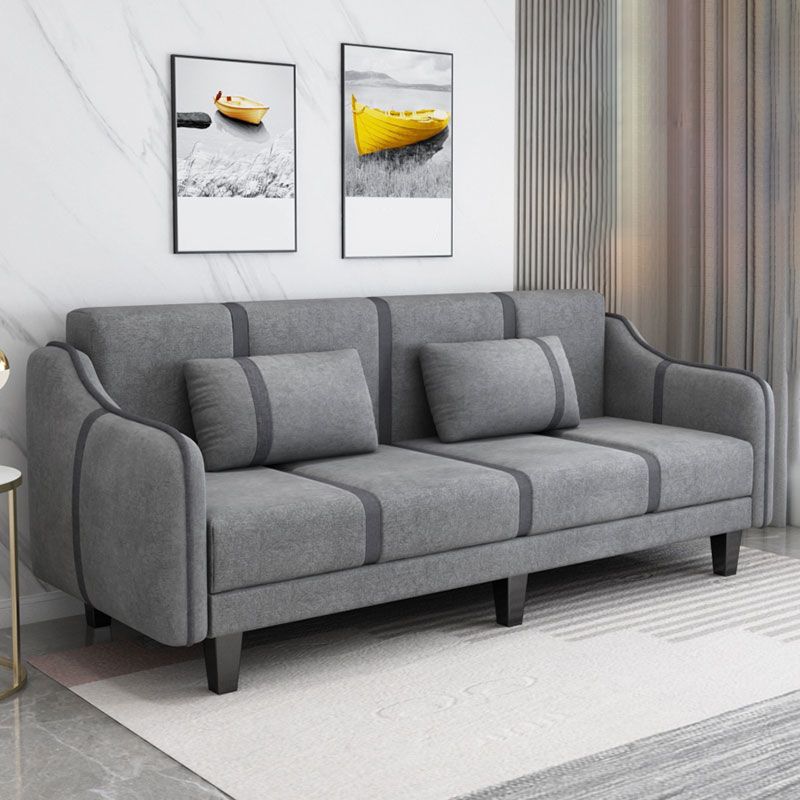 Contemporary Pillows Convertible Sloped Arm Stationary Seating