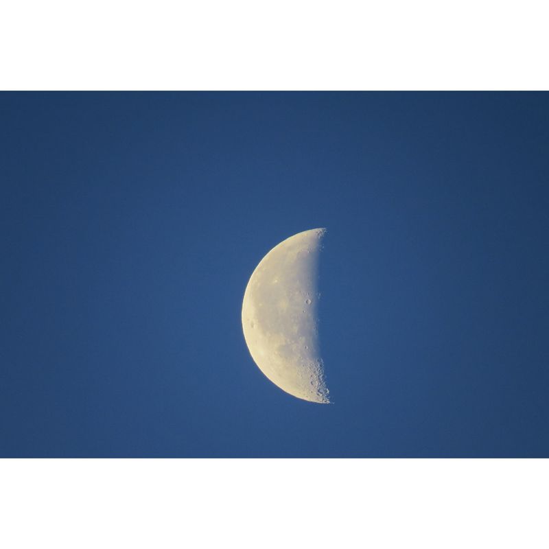 Minimalistic Half-Moon Mural in Blue Living Room Wall Decor, Custom Size Available