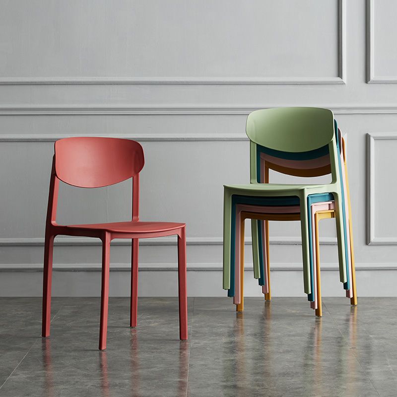 Minimalist Opening Back Dining Side Chair Kitchen Plastic Dining Side Chair