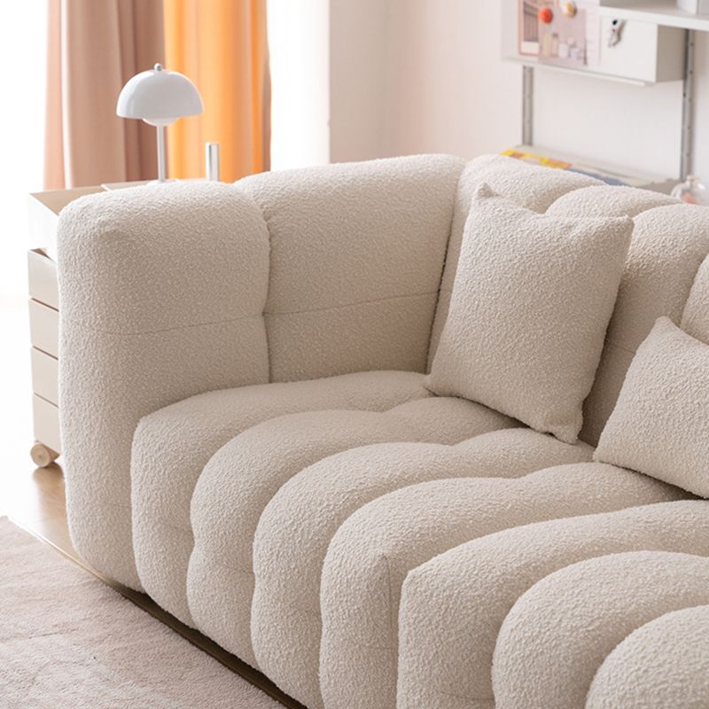 Wool Tuxedo Arm Sofa with Biscuit Back for Living Room 40.16" Wide