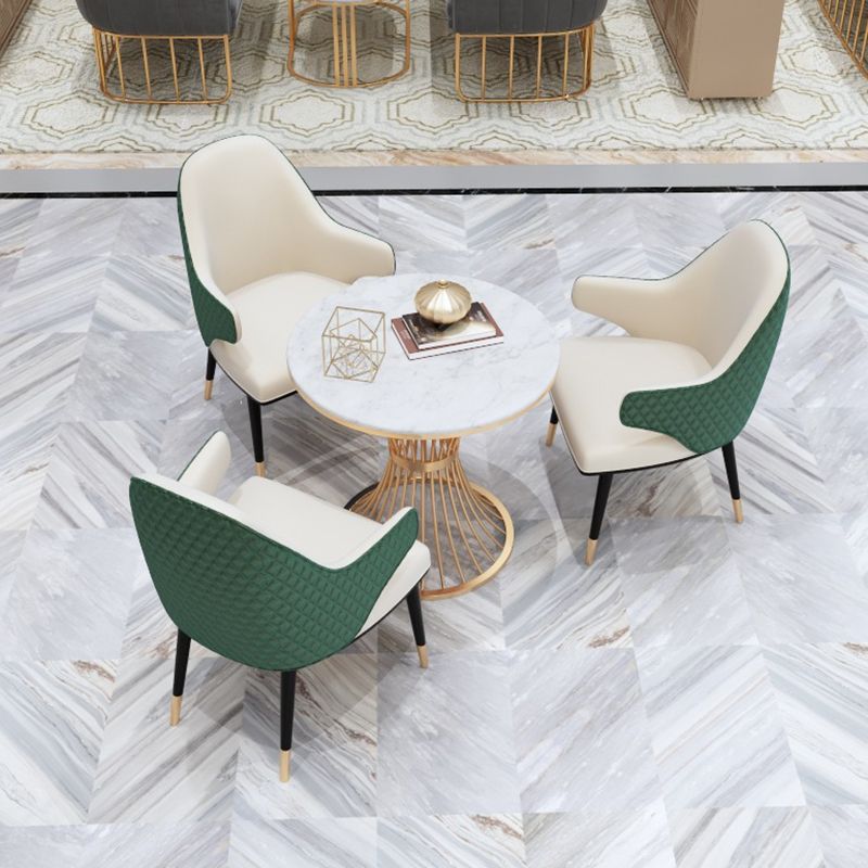 Modern Dining Set for Home 1/2/3/4/5 Pcs Round Dining Table Set with Padded Chairs