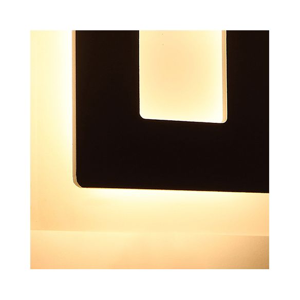 Modern Square Acrylic Sconce Light LED Living Room Wall Lighting Fixture in Warm/White Light