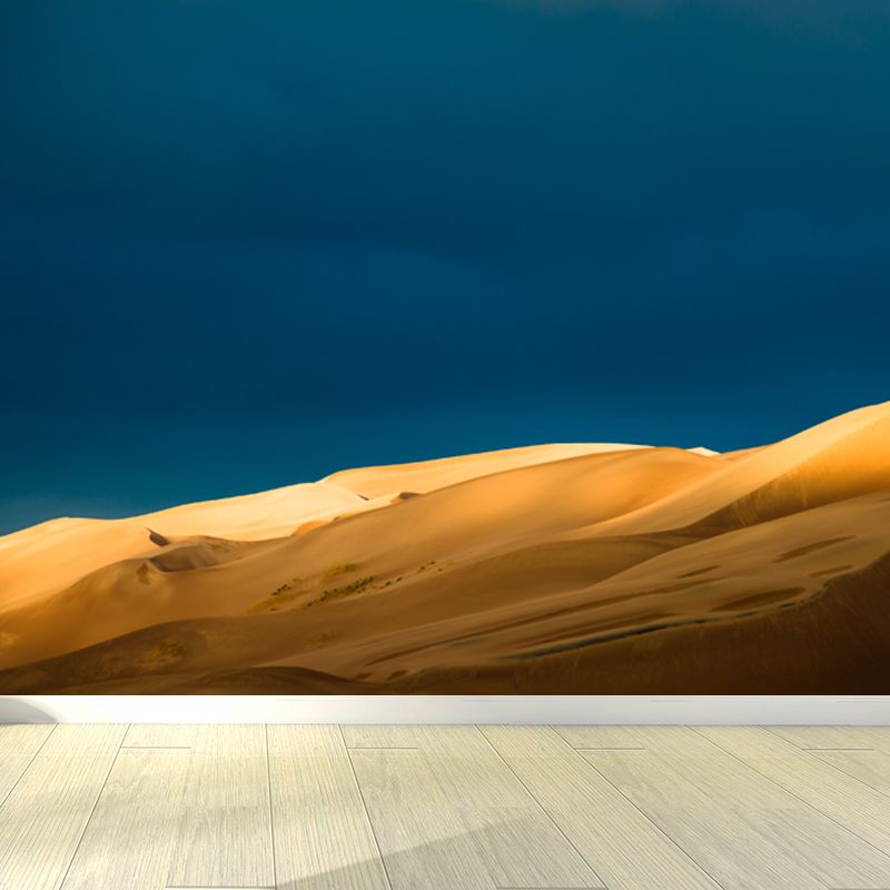 Blue Sky Mural Sand Peak Scenery Modernist Stain Resistant Wall Covering for Bedroom