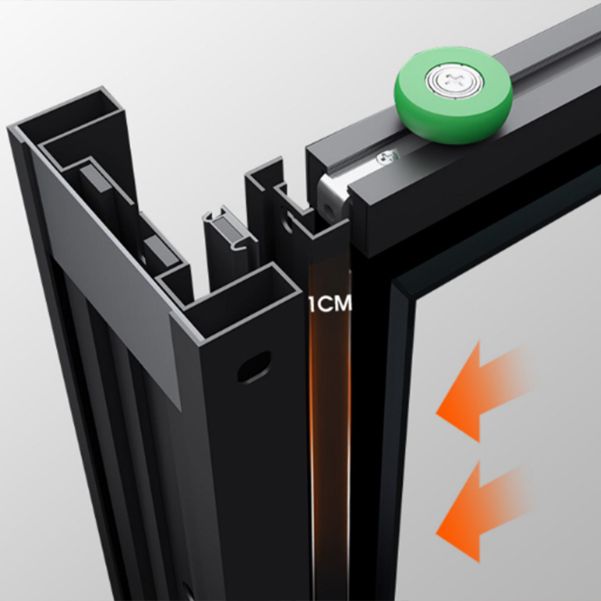 Matte Gray Bypass Shower Door Full Frame Tempered Glass Shower Door