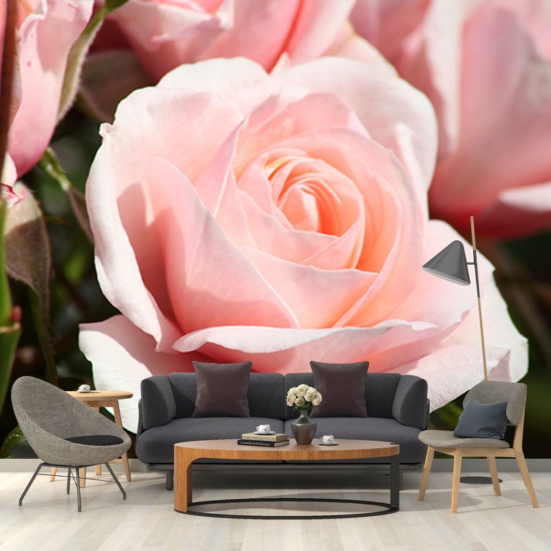 Modern Style Mural Wallpaper Romantic Rose Environment Friendly Bedroom Wall Mural