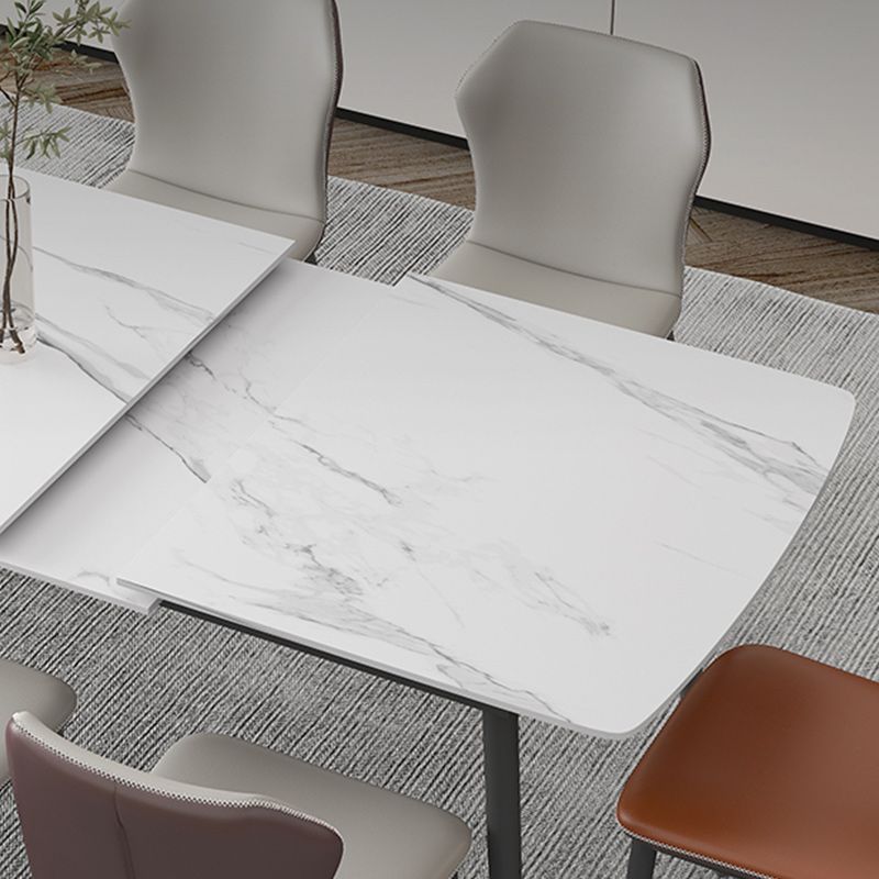 Modern 1/4/5/7 Pieces Scalable Dinette Set with Sintered Stone Top White Dining Table Set