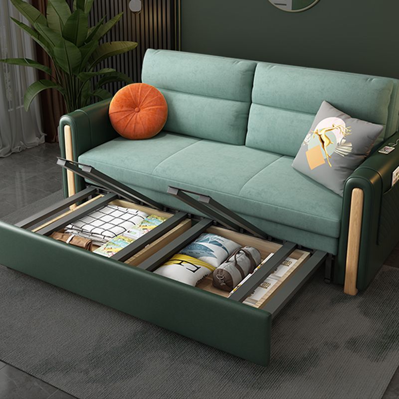 Convertible Contemporary Slipcovered Bed Sofa Couch with Pillows