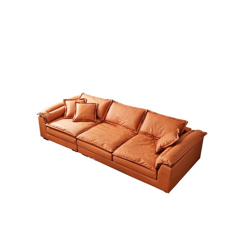 Fabric Pillow Top Arm Sectional Sofa 25.6"High Removable Cushions Sofa with Slipcover