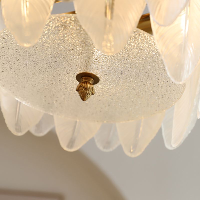 Faire de plumes lampe de plafond support de fer moderne monte à chasse à lampe à lampe en verre pour balcon