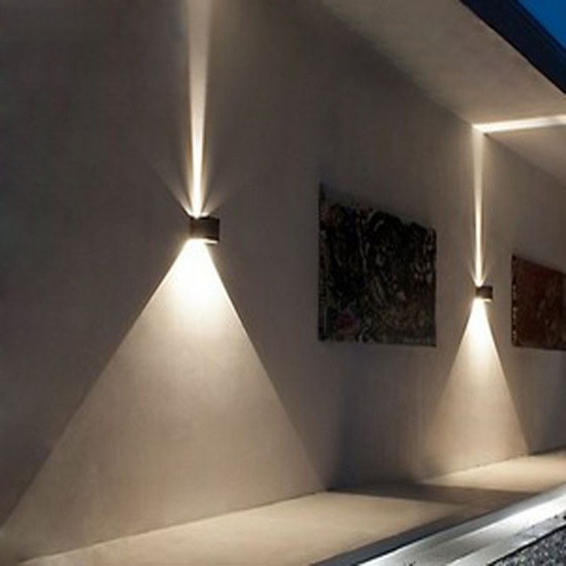 Lampe murale géométrique de style moderne métal métal 2 lumières éclairage mural