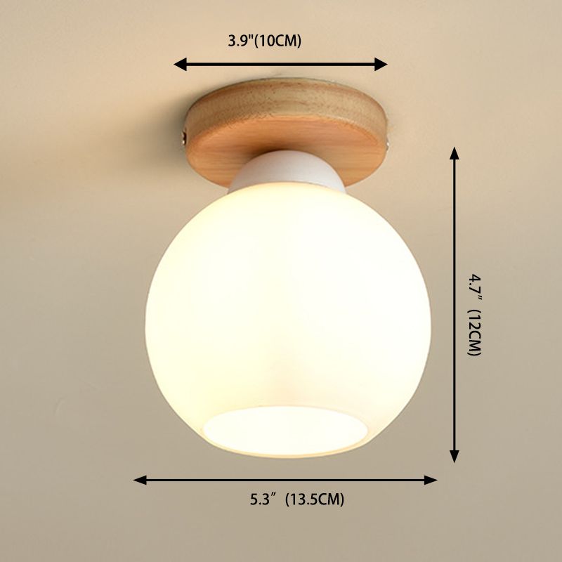 Luminaire de plafond à abat-jour blanc, montage encastré en verre moderne pour chambre à coucher