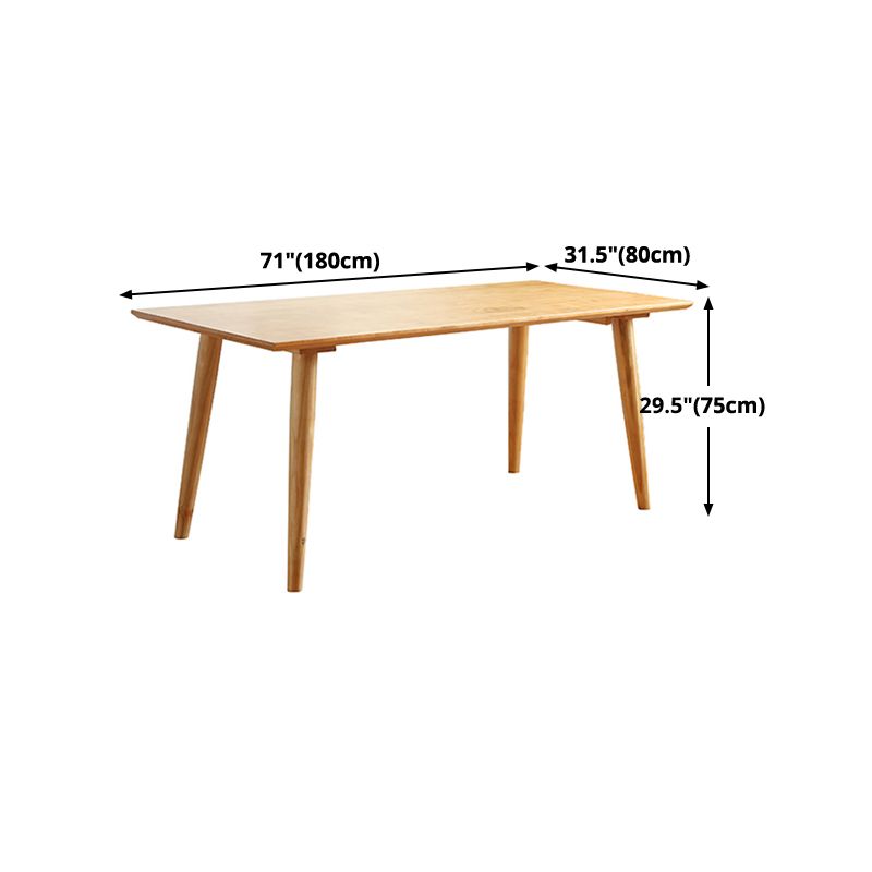 Solid Wood Dining Table Modern Brown Dining Table with 4 Legs