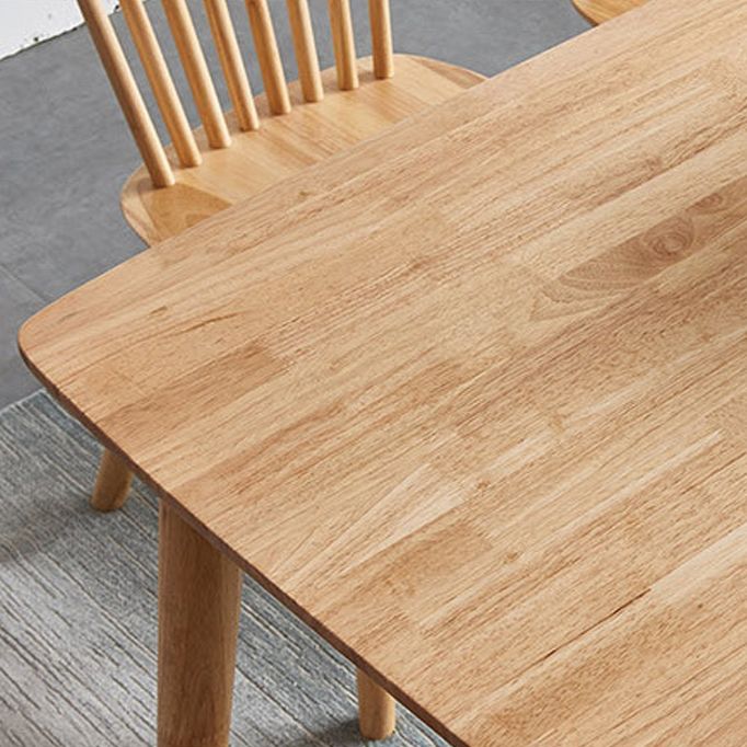 1/2/5 Pcs Oak Wood Modern Dining Set with Rectangle Table Dinette Set