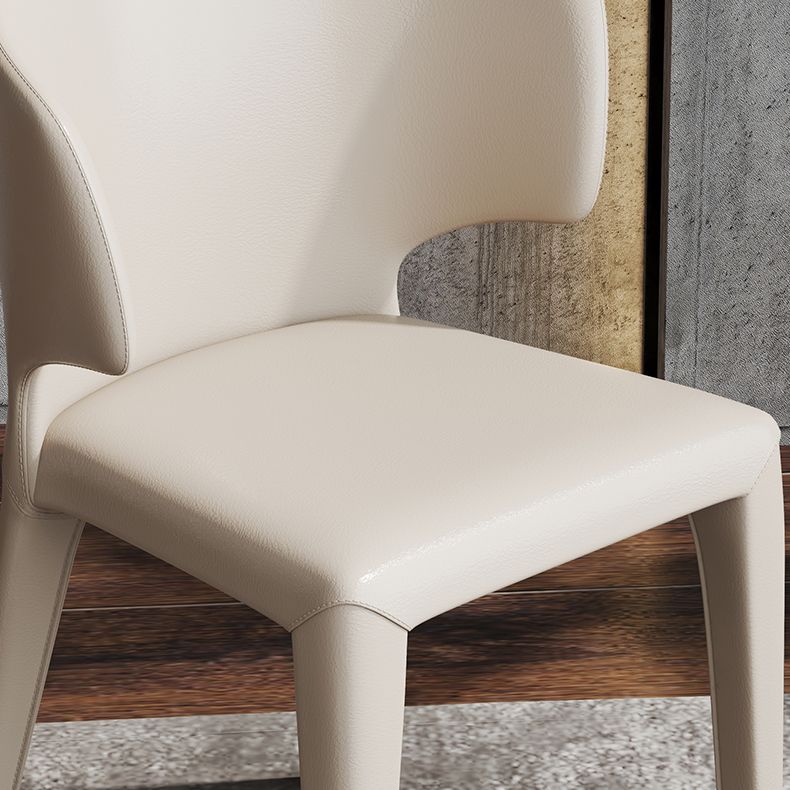 Faux Leather Contemporary Dining Room Chair Matte Finish Wingback Side Dining Chair