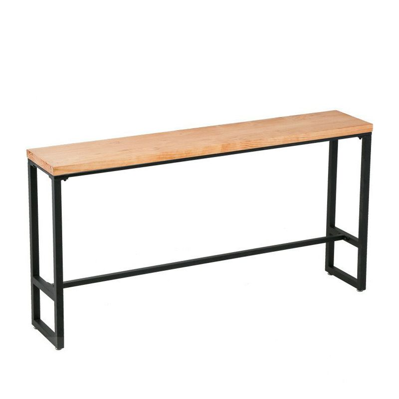 1/5 Pieces Industrial Rectangular Pub Table Set Wooden Counter Table with Armless Stools