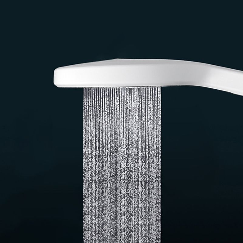 Wall Mounted Shower Arm Shower Faucet in White Metal Shower System Adjustable Water Flow