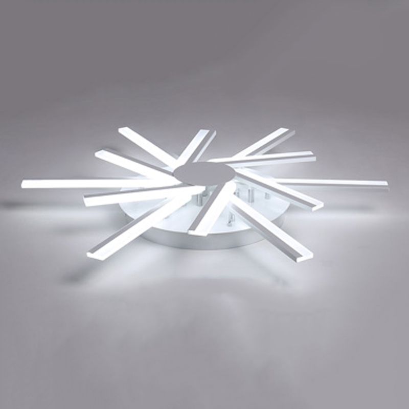 Line Shape LED Ceiling Lamp Modern Iron Flush Mount for Living Room Bedroom